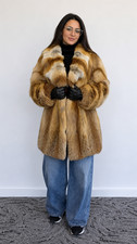 Vintage Red Fox Fur Coat: Canadian Luxury Mid-Length Size M 38/40