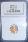 1955-D LINCOLN CENT 1C GRADED MS-66 RED RD WHEAT PENNY