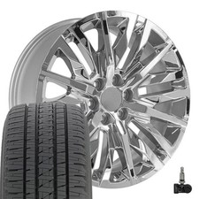 Set4 Oe Wheels Cv33 22x9 Chrome Rims Bridgestone Tires Tpms 6x139.7 Set4 Oe Wheels Cv33 22x9 Chrome Rims Bridgestone Tires Tpms 6x139.7