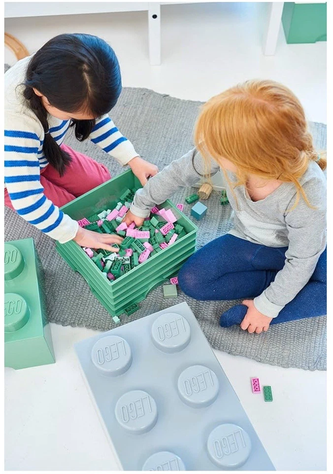 LEGO 8 Knob Stackable Storage Brick, 19.7" x 9.8" x 7.1" (Blue) - Image 2 of 4