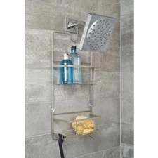  Everett 2 Tier Shelf Metal Hanging Shower Caddy, Satin