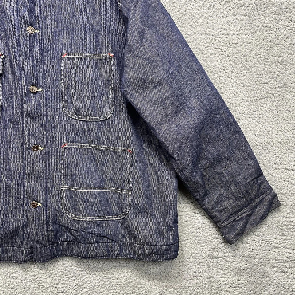 Chaqueta de Colección Sears Para Hombres 3XL Azul Denim Manta Forrada Tareas Abrigo Ropa de Trabajo Años 70 Foto 4 de 4