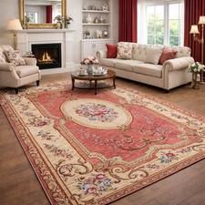 AUBUSSON - TAPPETO SALOTTO CAMERA STILE FRANCESE 800 CLASSICO JACQUARD ROSA