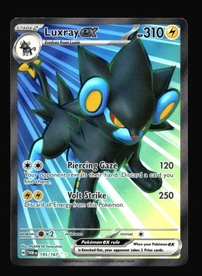 Luxray ex SV06: Twilight Masquerade #195/167 Ultra Rare Pokemon Card T3-358