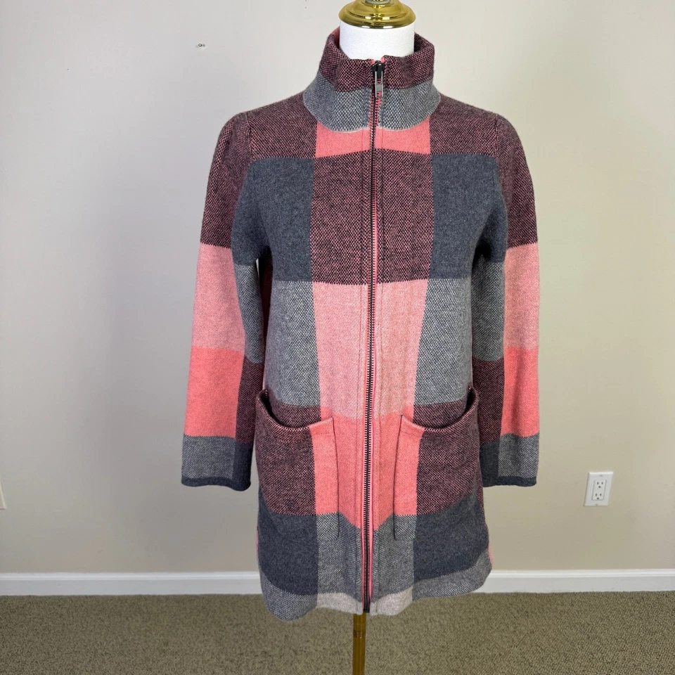 Suéter Abrigo Anthropologie Field Flor Lana Cuadros EE. UU. Para Mujer M Foto 2 de 4