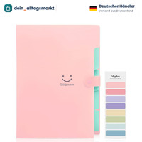 FäChermappe A4 Erweiterbar Dokumententasche Mit Druckknopf 5 Taschen Rosa BüRo