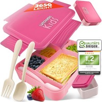 Lunchbox Brotdose Kinder Mit FäChern Und Besteck Rosa