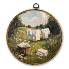  Vintage Farmhouse Country Wall Art Decor, Retro Cottagecore Laundry Colour 04