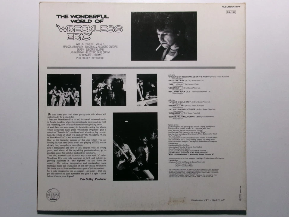 THE WONDERFUL WORLD OF WRECKLESS ERIC STIFF 940 806 PUNK NEW WAVE FRANCE - Image 4 of 4