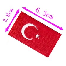 1pc Turkey Country Flag Embroidery Patch 6.3cm Wide High Quality Iron On Sew On