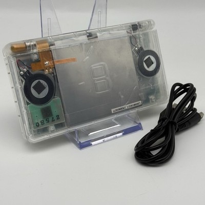 Nintendo DS Lite Transparent Clear Console Reshell w/Charger Tested Region Free