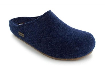 HAFLINGER  Felt Slipper Clogs | Grizzly Michel, Blue