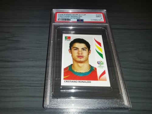 Cristiano Ronaldo Rookie 2006 Panini FIFA World cup Sticker PSA 9 #298