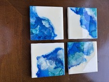Handcrafted Coaster Alcohol Ink Set of 4   4....