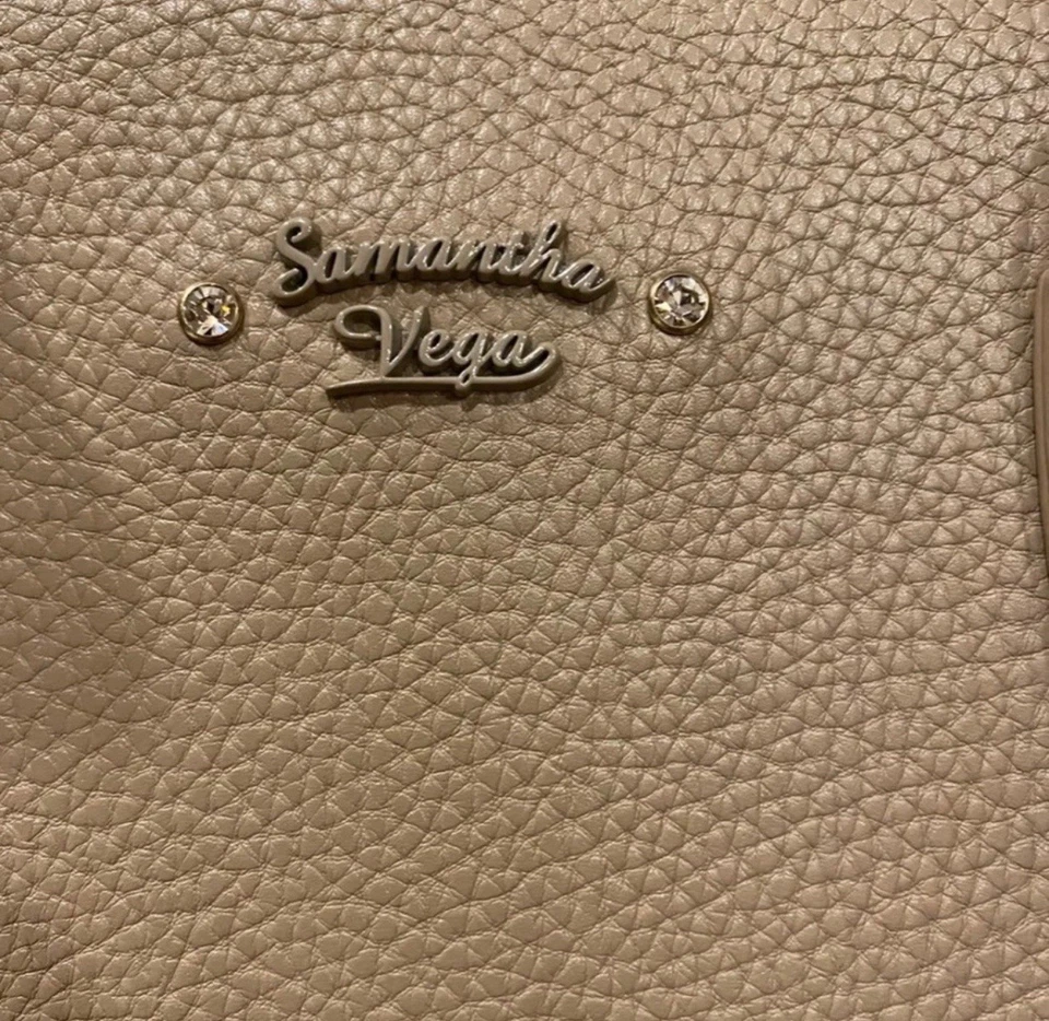 Samantha Vega Leather Shoulder Bag Tan - Image 3 of 4