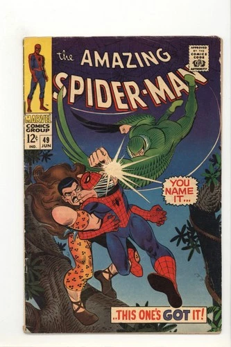 Amazing Spider-Man 49 VG/F 1st App Rajah the Tiger Romita Sr. Cover  1967