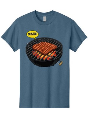 Sizzle Mens Graphic Tee, 100% Cotton, Casual Summer Wear