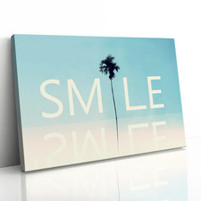 Smile Inspirational Positive Quote Canvas Framed Print Picture Wall Art
