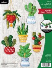 DIY Bucilla Holiday House Plants Christmas Felt Ornament Kit 89634E