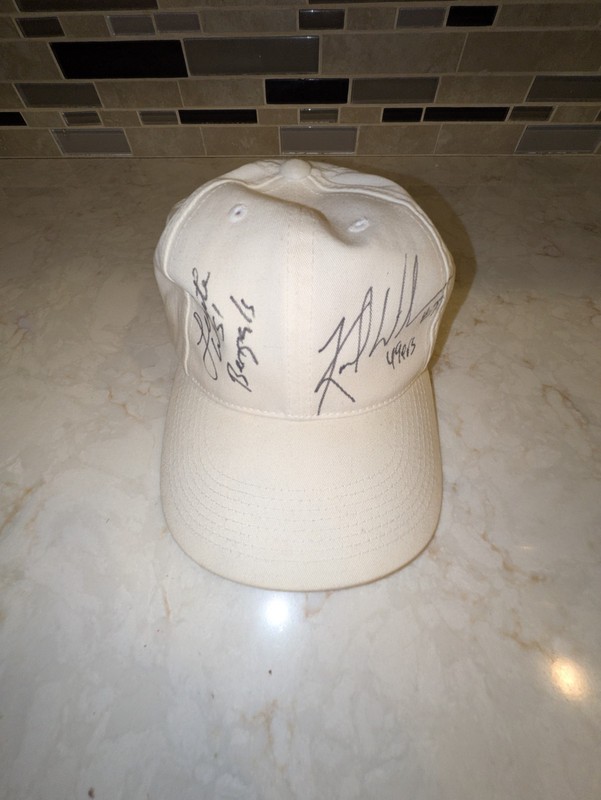 Leon White and Karl Wilson Autographed Hat (Black Sharpie Signatures)