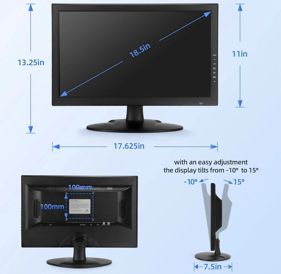 SVD 18.5 Inch Security Monitor Professional Surveillance for DVR, Home, Office - Image 2 of 4