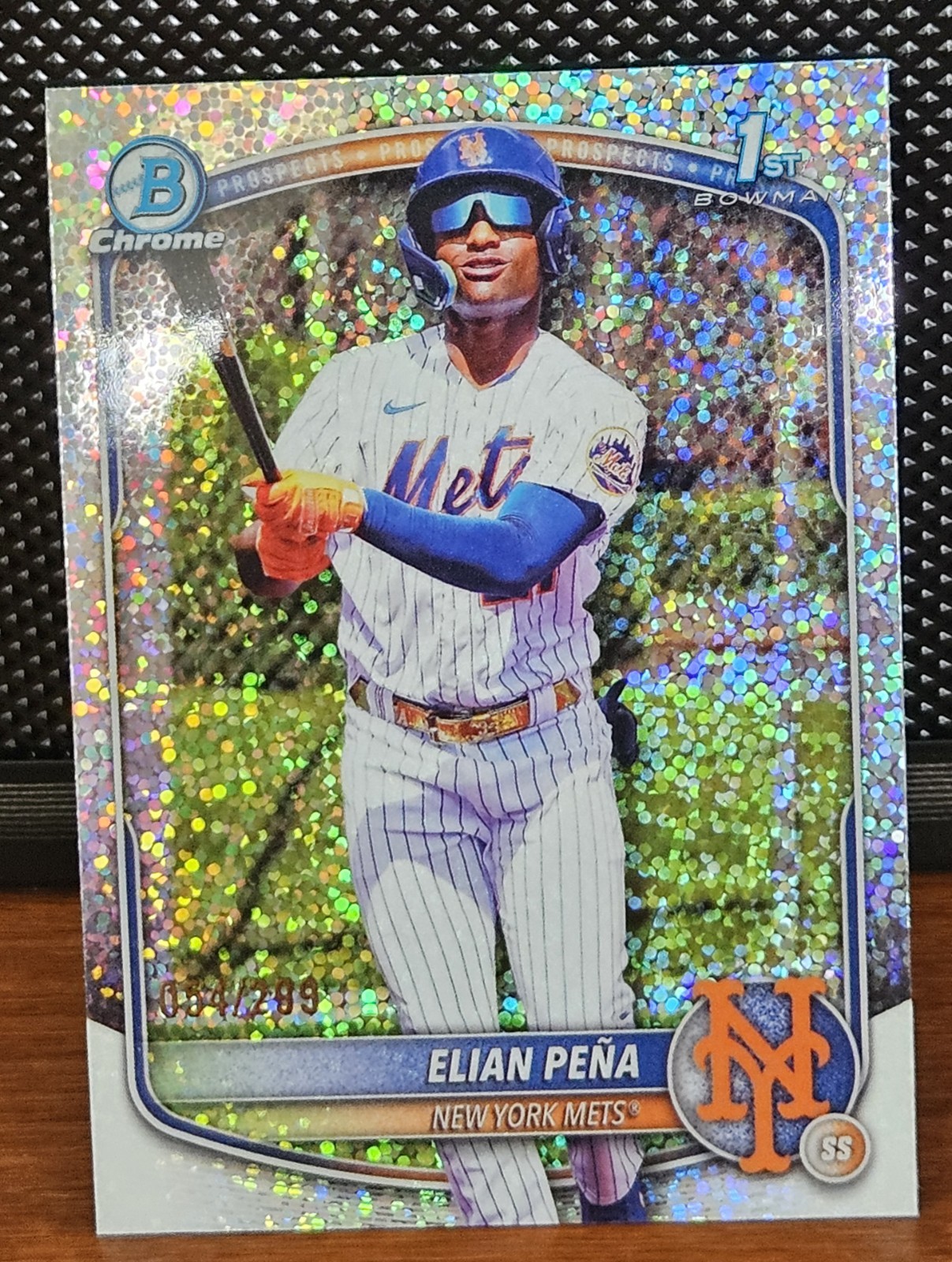 2025 Bowman Chrome Elian Pena 1st Bowman Speckle Refractor /299 Mets Prospect 🔥