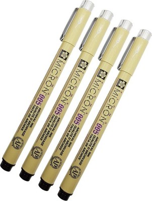Sakura Pigma Micron 005 Black Pen 0.2Mm Line Width Pack of 4 (005)