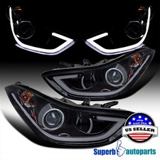 Fits 2011-2013 Elantra 4dr Projector Smoke Headlights Lamps Glossy Black Fits 2011-2013 Elantra 4dr Projector Smoke Headlights Lamps Glossy Black