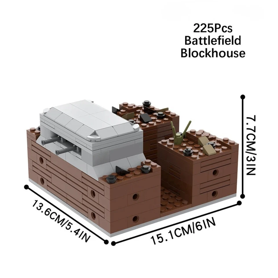 WW2 Battlefield Trench Fortifications MOC Building Blocks Set Kids Toys Gift Set - Image 2 of 4