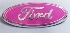 1PCc FORD PINK & SLIVER EMBLEM OVAL 9 INCH LOGO Grille & Tailgate Badge 2004-16
