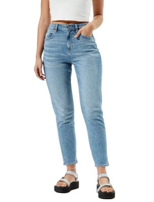 American Eagle Outfitters Damen Mom Jeans W28 Blau Cropped Stretch Denim