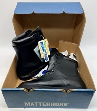 Matterhorn SZ 10.5 W Mens Black Leather Boots Waterproof Goretex Vibram #1697