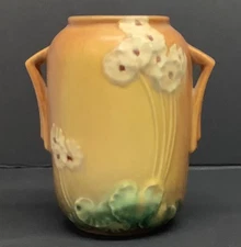 Vintage Yellow Roseville Art Pottery Primrose Vase 761-6” 6.5” w/Flaws