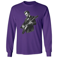 Abraham Lincoln Playing Guitar Graphic Retro Long Sleeve T-Shirt