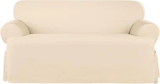 Heavyweight cotton sofa chair cover, 100% cotton, natural color