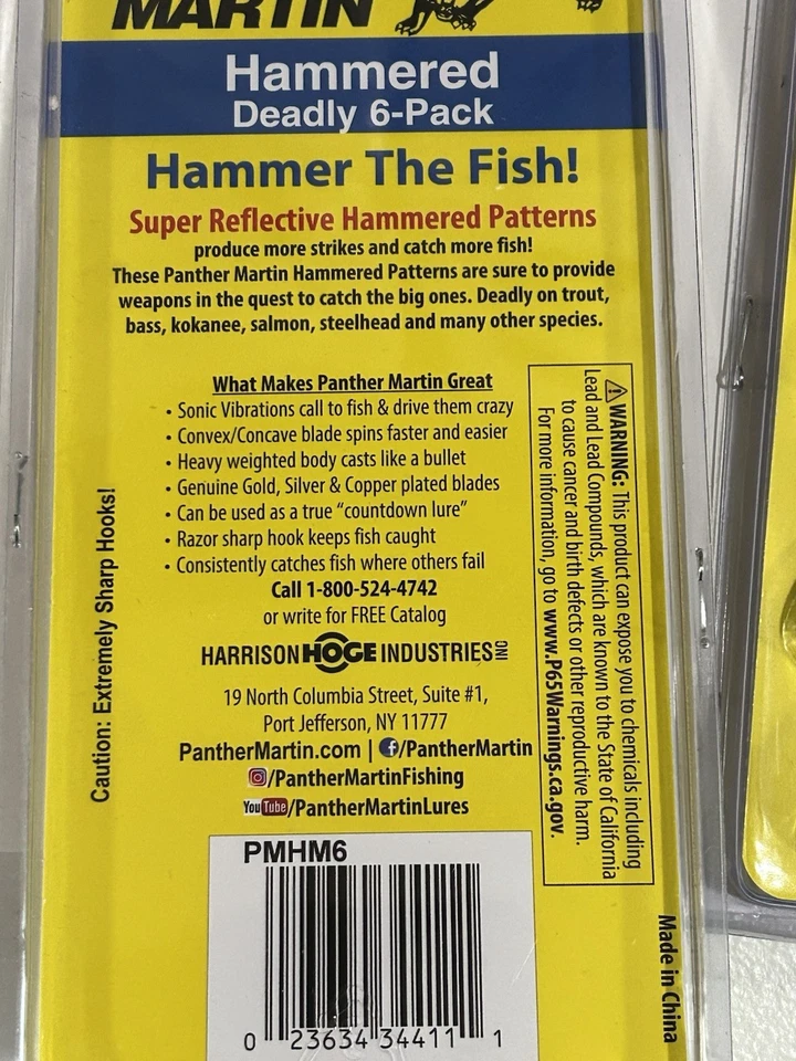 Лот из 2 Panther Martin кованый 6 молоток рыбы спиннер приманка форели бас новый - Изображение 3 из 3