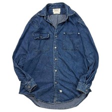 Polo Ralph Lauren M Denim Shirt White Tag USA Made 80s 90s Vintage F/S