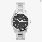 Timex T2M932 Silvertone Expansion Band Watch Men's Indiglo Day Date  New In Box