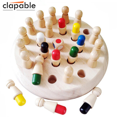 kids wooden memory match stick chess game puzzle toy training new fun board game