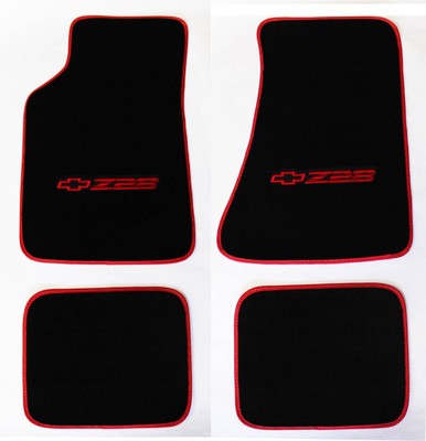1967-1992 Camaro, Floor Mat Set, Block Lettering, Front and Rear, Red: 4 Piece Set | Camaro Depot 1967-1992 Camaro, Floor Mat Set, Block Lettering, Front and Rear, Red: 4 Piece Set | Camaro Depot