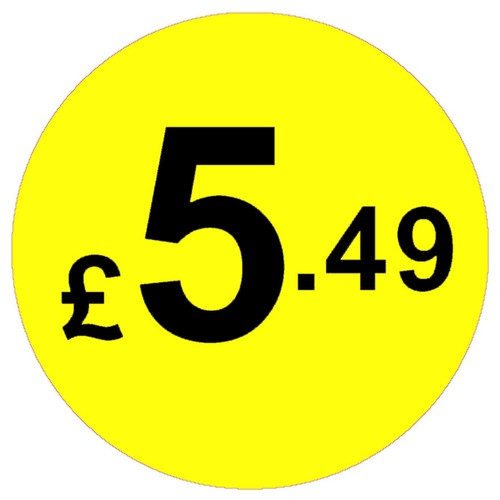 20mm Black & Yellow Price Point Stickers / Sticky Swing Tag Labels £1 £2 £3 £5 - Picture 35 of 49