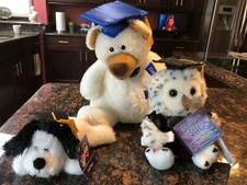 Set of 3 assorted Graduation Plush Animals ALL NEW  Excellent Condition  2w/tags
