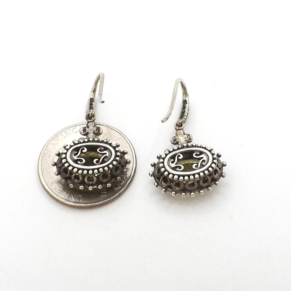 Pendientes colgantes Barbara Bixby plata esterlina oro 18k limón limón cuarzo flor Foto 2 de 4