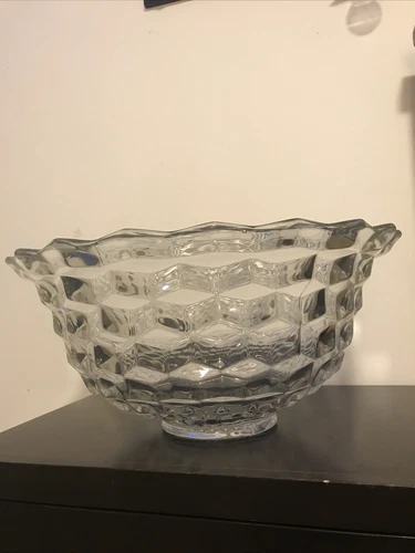 Fostoria American Line Stem 2056 Pressed Glass Punch or Fruit Bowl