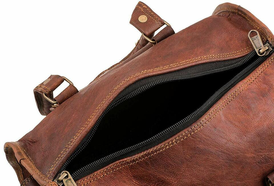 Bag Leather Duffle Men Travel Gym Genuine Luggage Overnight Vintage Weekend bag