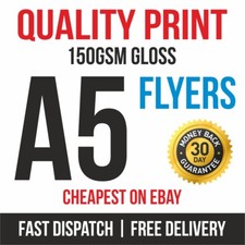1000 A5 Flyers Leaflets Printed Full Colour 150gsm Gloss Quality Print Fast 