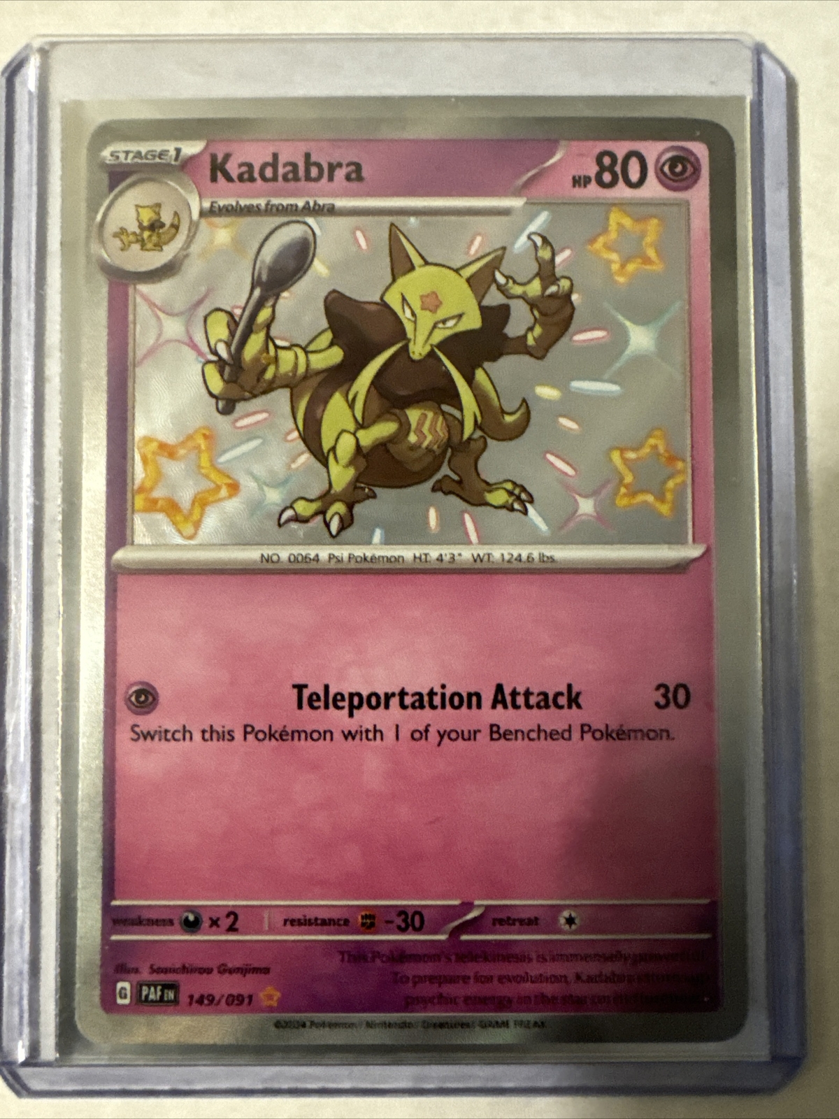 Pokémon TCG Kadabra Scarlet & Violet: Paldean Fates 149/091 Holo Shiny Rare