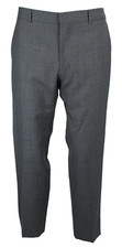 HERMES NWT Gray Wool Crepe Mid-Rise Tapered Leg Men's Dress Pants 52