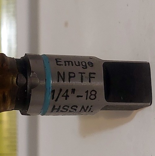 EMUGE-Deutschland 1/4" - 18 NPTF HSS Ni 4 Flötenrohr zum Klopfen von Edelstahl - Bild 7 von 7