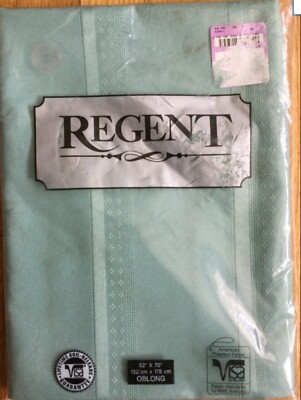 VINTAGE AVON MILLIKEN VISA FABRIC TABLECLOTH REGENT SUNWEAVE JADE 52 x 70 NEW 